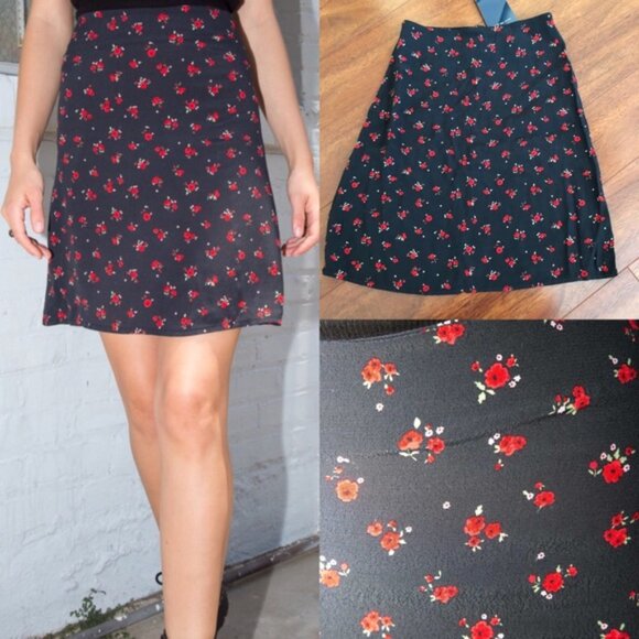 Brandy Melville Clare Floral Mini Skirt XS/S - Picture 1 of 5